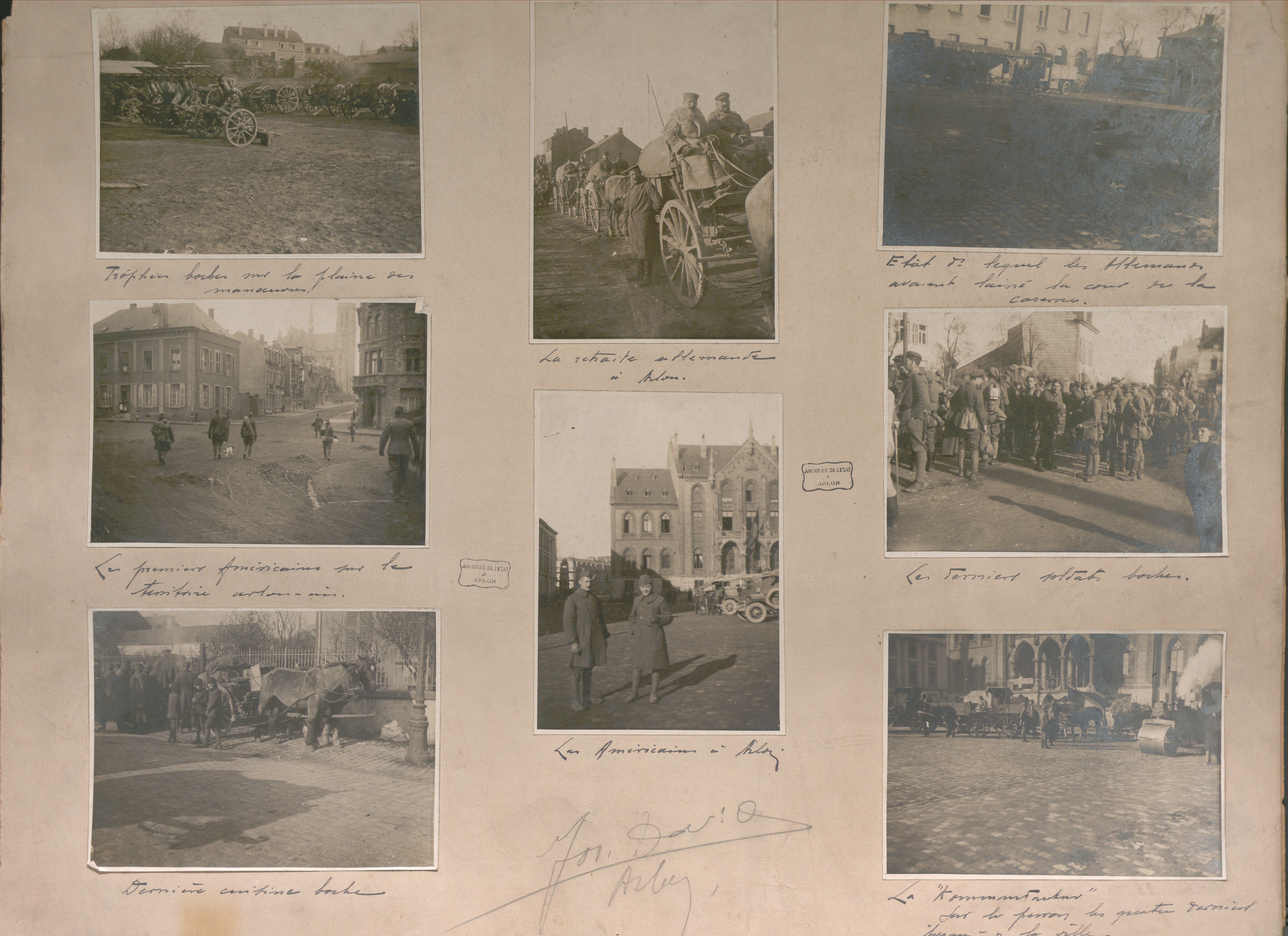 Foto’s van de Duitse aftocht en de aankomst van de Amerikanen te Aarlen. Rijksarchief te Aarlen, Nationaal Werk voor Oorlogsinvaliden (N.W.O.I.). Afdeling Aarlen-Virton (foto’s van Jos David, fotograaf te Aarlen). (E/4/025), nr. 5, © Rijksarchief. #CRLF#