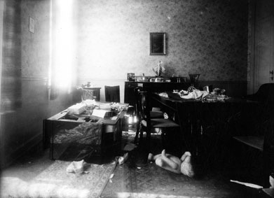 Moord op A.J. Wekselman in zijn woning. Brussel, 29 juli 1943. (Collectie CegeSoma)
