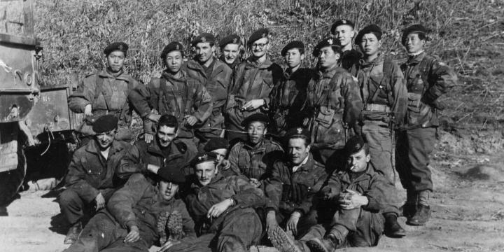 Foto uit 1952 van een groep soldaten van het Belgische Koreabataljon (alle rechten voorbehouden)