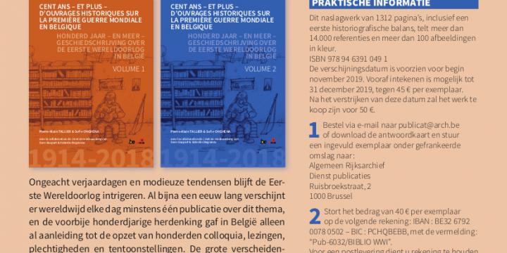 Honderd jaar – en meer – gechiedschrijving over de Eerste Wereldoorlog in België 