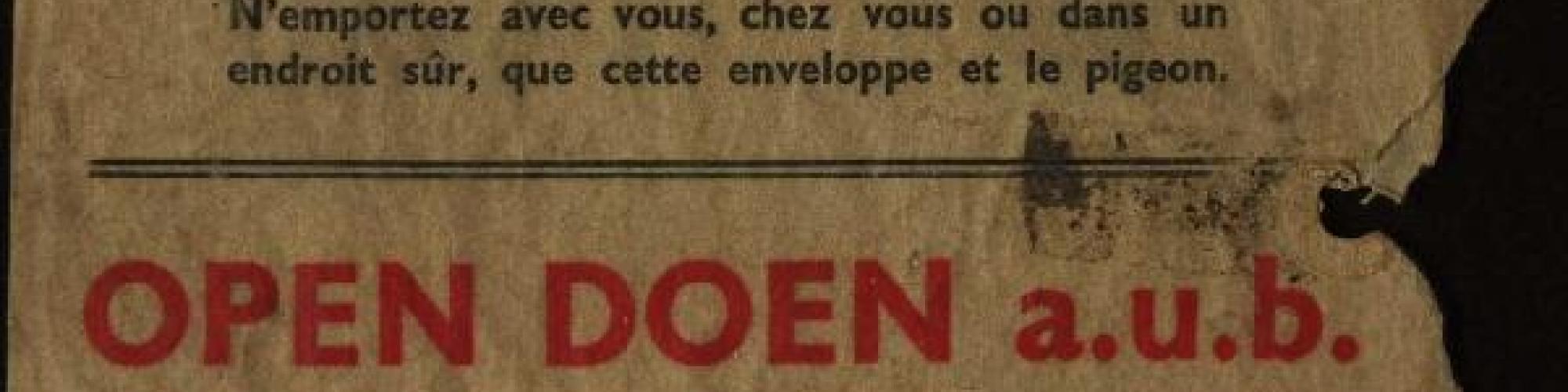 Geallieerd pamflet gedropt boven België in 1944 (Collectie vlugschriften en officiële documenten [AC 9/6]: nr. 285739), © CegeSoma/Rijksarchief.